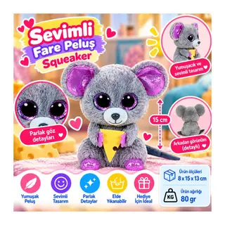 Peluş Fare Squeaker 15 cm