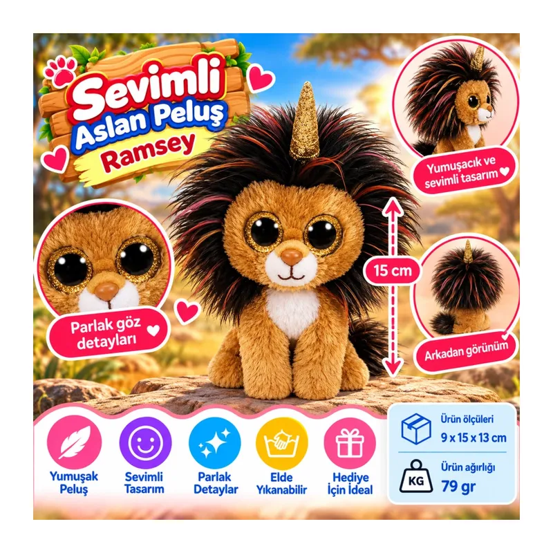 Peluş Aslan Ramsey 15 cm