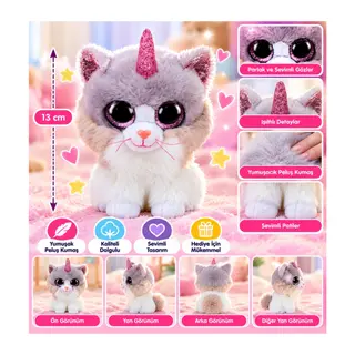 Peluş Unicorn Kedi Asher 13 cm