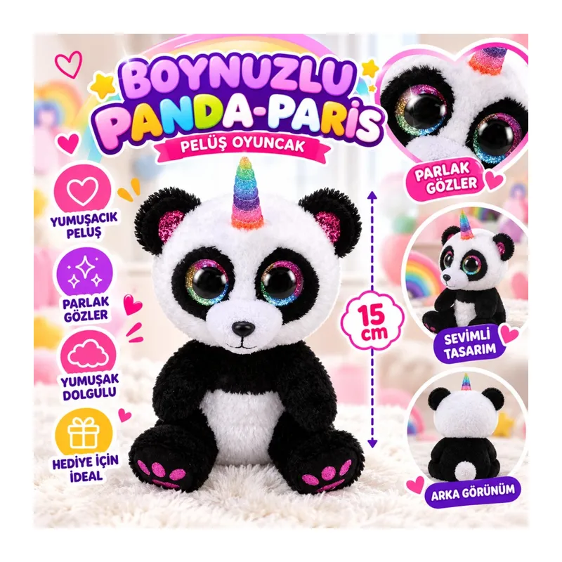 Boynuzlu Panda-Paris 15 cm