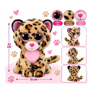 Kahverengi Benekli Peluş Leopar Livvie 22 cm