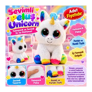 Tek Boynuzlu At Peluş 25 Cm