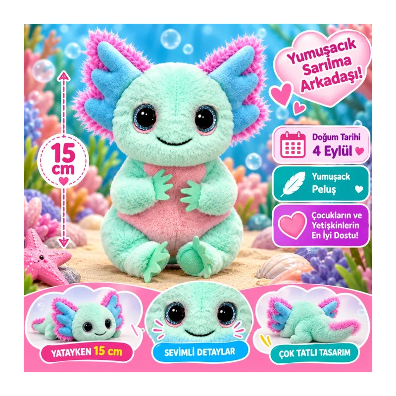 Peluş Axolotl Alex 15 cm