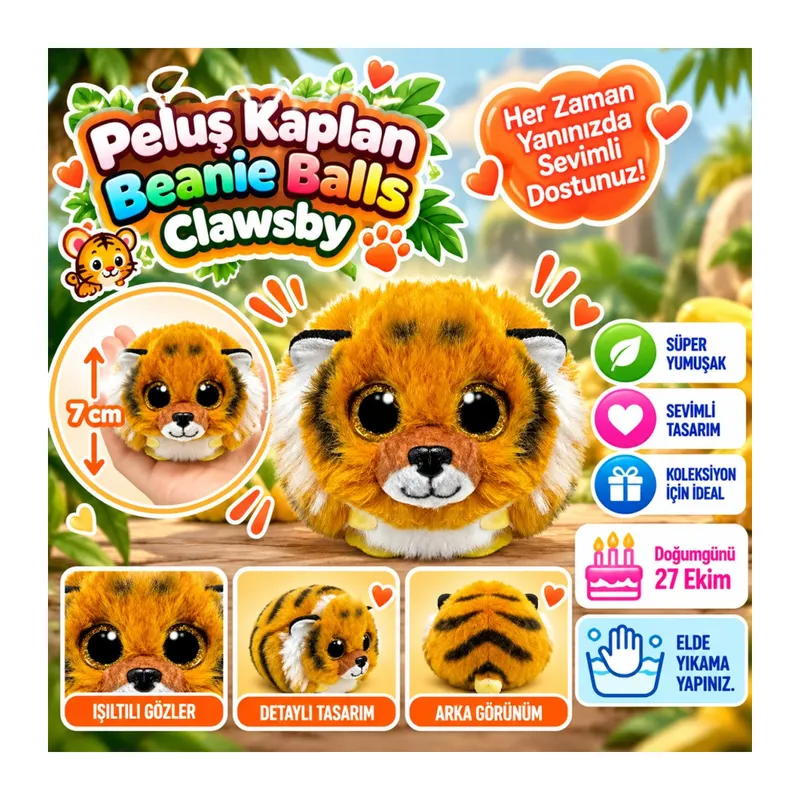 Peluş Kaplan Clawsby 7 cm