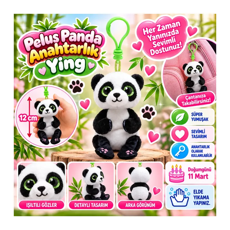 Peluş Panda Anahtarlık Ying