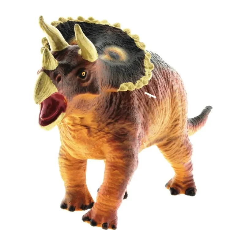 Yumuşak Plastik Dinozor Figür - Triceratops