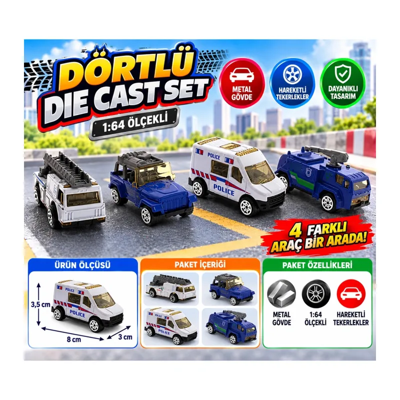 4'Lü Polis Seti