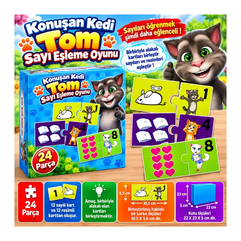 Konuşan Kedi Tom Sayı Eşleme Oyunu