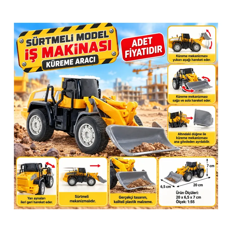 Sürtmeli Model İş Makinası Küreme Aracı (adet fiyatıdır)