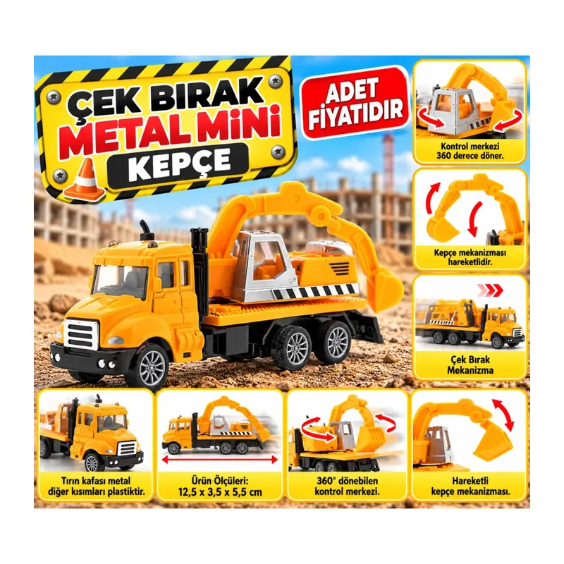 Çek Bırak Metal Mini Sarı Kepçe (adet fiyatıdır)