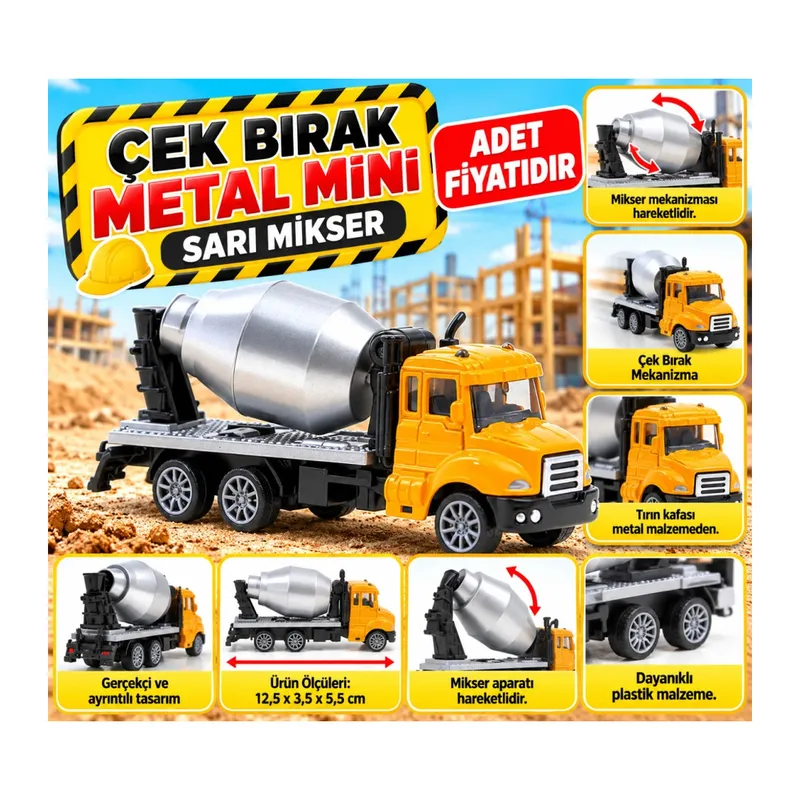 Çek Bırak Metal Mini Sarı Mikser (adet fiyatıdır)