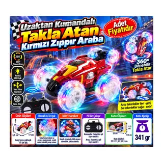 Uzaktan Kumandalı Takla Atan Kırmızı Zıppır Araba (adet fiyatıdır)