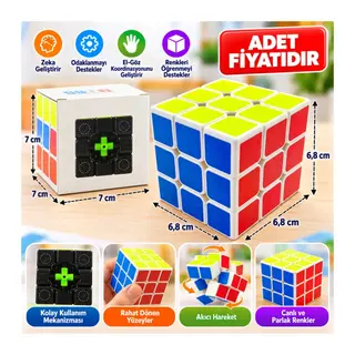 Beyaz Zemin Üzeri Renkli Zeka Küpü 3X3X3-6,8 cm (adet fiyatıdır)
