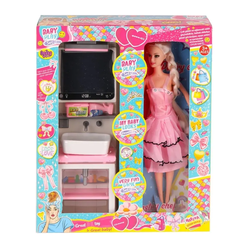 OYD-02390 Bebek ve Aynalı Lavabo Oyun Seti Oyuncak
