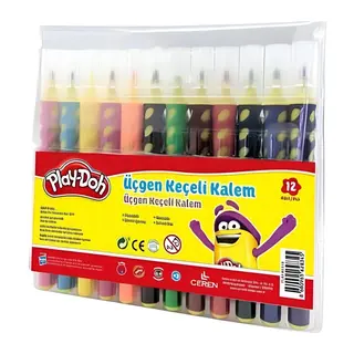 Play-Doh 12 Renk Üçgen Fırça Uçlu Kalem Pp Kutu