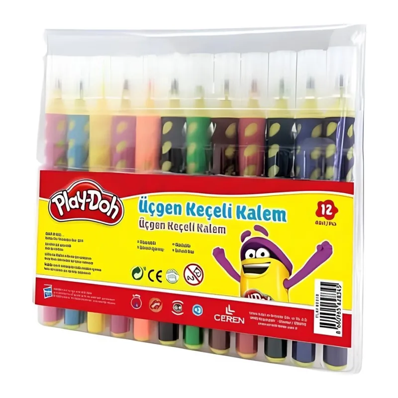 Play-Doh 12 Renk Üçgen Fırça Uçlu Kalem Pp Kutu