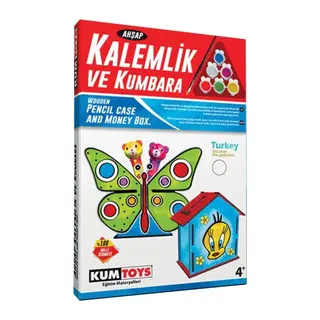 5304 Ahşap Kalemlik ve Kumbara Seti