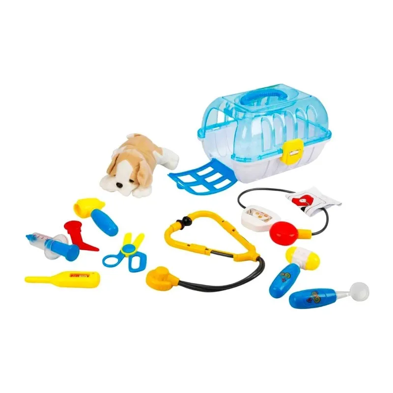 Çantalı Peluş Köpek Veteriner Seti