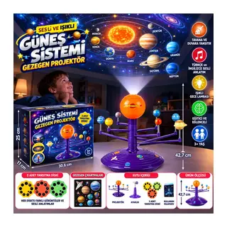 Sesli ve Işıklı Güneş Sistemi Gezegen Projektör