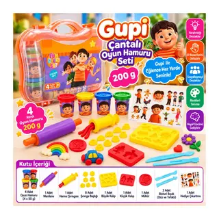 Gupi Çantalı Oyun Hamuru Seti 200 g