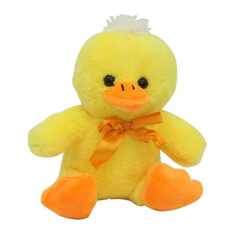 Peluş Oturan Ördek Kurdelalı 20 Cm