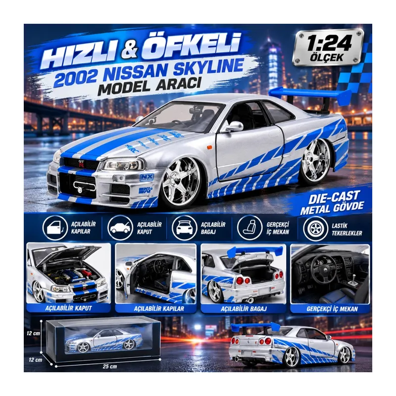 Hızlı & Öfkeli 2002 Nissan Skyline Model Aracı