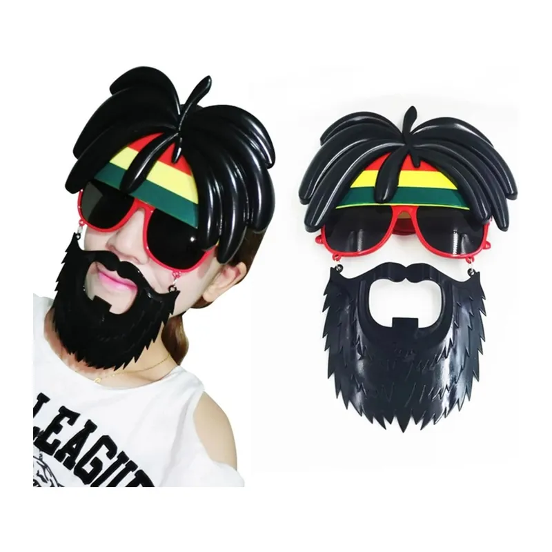 Rasta Peruklu Rasta Sakallı Bob Marley Bıyıklı Parti Gözlüğü 27x18 cm