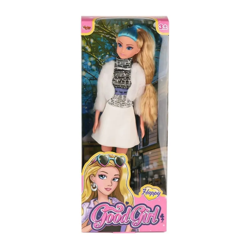 WG-115521 Ceketli Çizmeli Renkli Saçlı Bebek 29 cm -Vardem Oyuncak