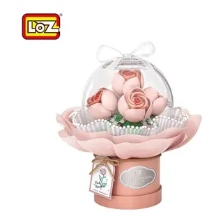 LZ-1298 LEDLİ PEMBE GÜL BUKETİ 285 PARÇA BLOCK OYUNCAK