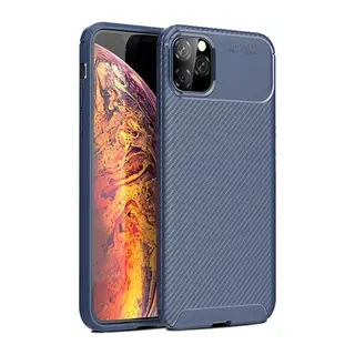iPhone 11 Pro Max Kılıf Auto Focus Karbon Kapak - Lacivert