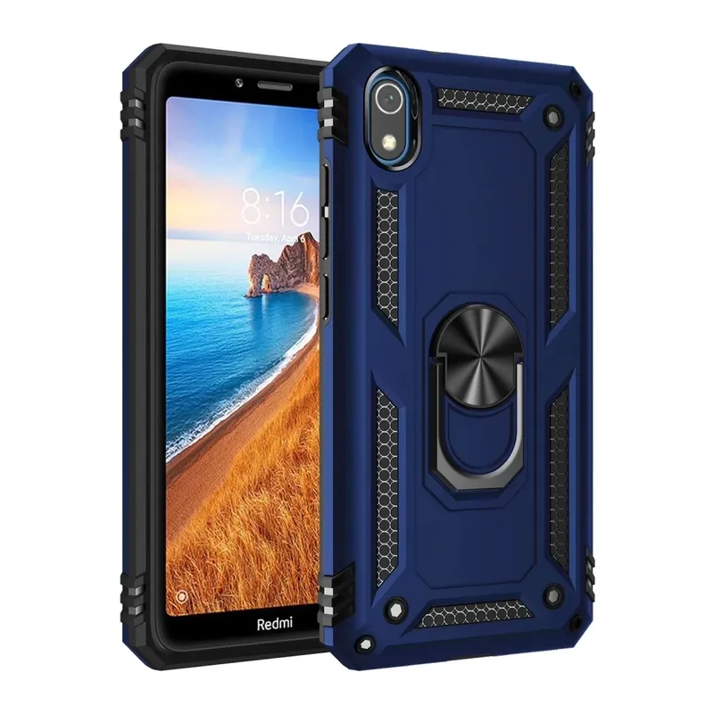 Redmi 7A Kılıf Sofya Yüzüklü Silikon Kapak - Lacivert