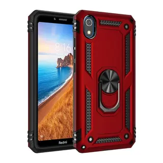 Redmi 7A Kılıf Sofya Yüzüklü Silikon Kapak - Kırmızı