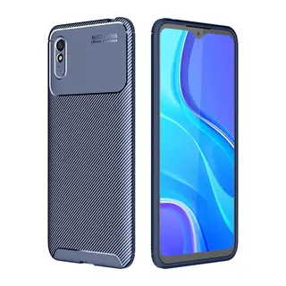 Redmi 9A Kılıf Auto Focus Karbon Kapak - Lacivert