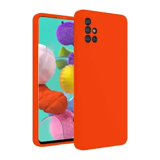 Samsung Galaxy A31 Kılıf Nano içi Kadife Silikon - Turuncu