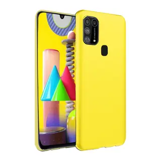 Samsung Galaxy M31 Kılıf Nano içi Kadife Silikon - Sarı