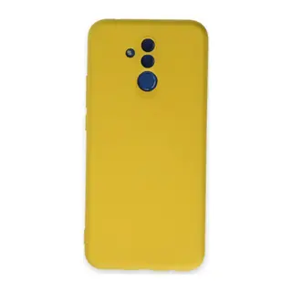 Huawei Mate 20 Lite Kılıf Nano içi Kadife Silikon - Sarı