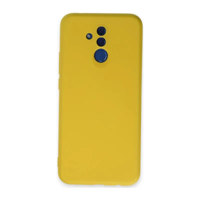 Huawei Mate 20 Lite Kılıf Nano içi Kadife Silikon - Sarı