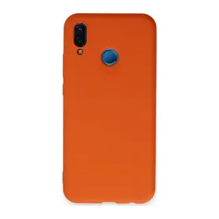 Huawei P20 Lite Kılıf Nano içi Kadife Silikon - Turuncu
