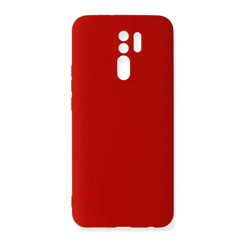 Redmi 9 Kılıf Nano içi Kadife Silikon - Kırmızı