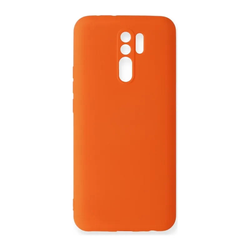Redmi 9 Kılıf Nano içi Kadife Silikon - Turuncu