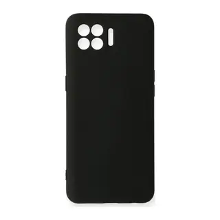 Reno 4 Lite Kılıf Nano içi Kadife Silikon - Siyah
