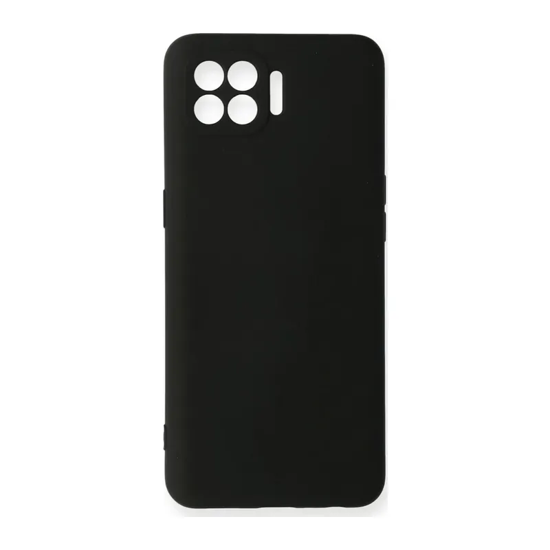 Reno 4 Lite Kılıf Nano içi Kadife Silikon - Siyah