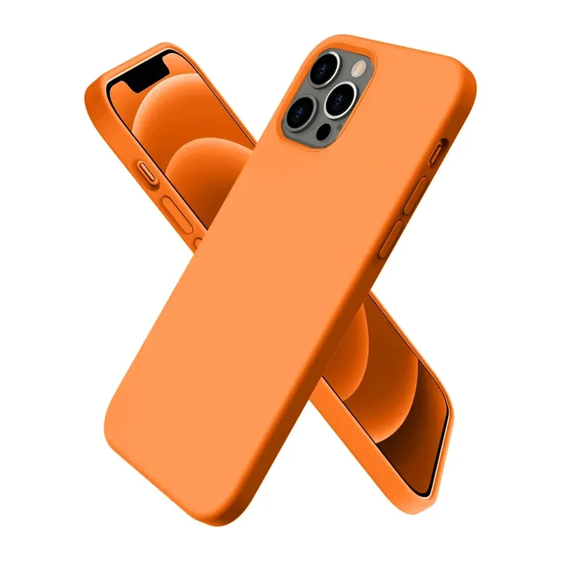 iPhone 12 Pro Kılıf First Silikon - Turuncu