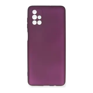 Samsung Galaxy M51 Kılıf First Silikon - Mürdüm