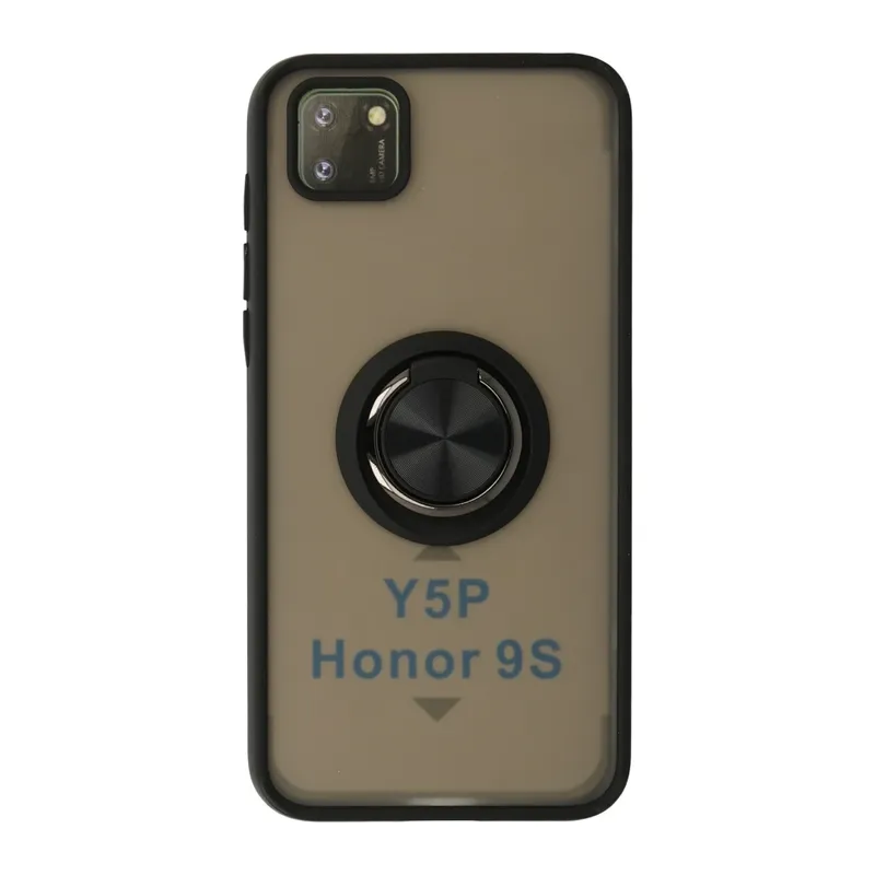 Huawei Y5P Kılıf Montreal Yüzüklü Silikon Kapak - Siyah