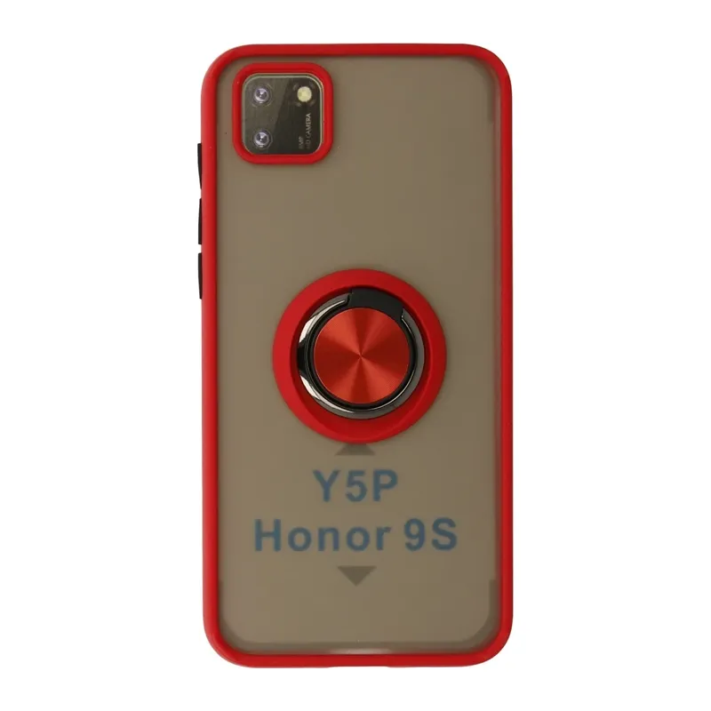 Huawei Y5P Kılıf Montreal Yüzüklü Silikon Kapak - Kırmızı