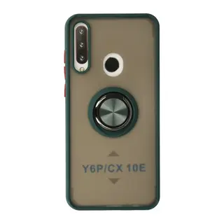 Huawei Y6P Kılıf Montreal Yüzüklü Silikon Kapak - Yeşil