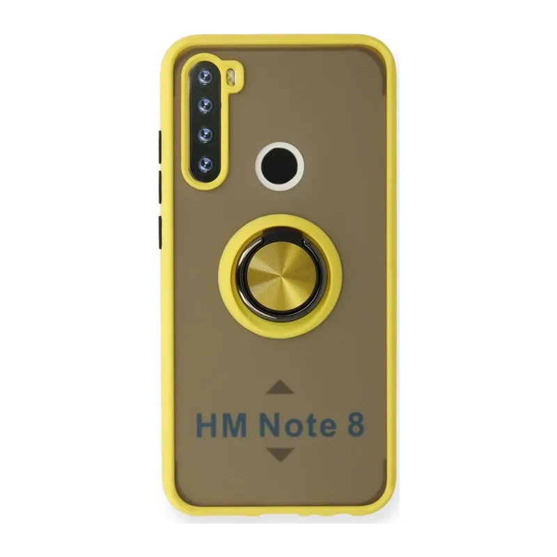 Redmi Note 8 Kılıf Montreal Yüzüklü Silikon Kapak - Sarı