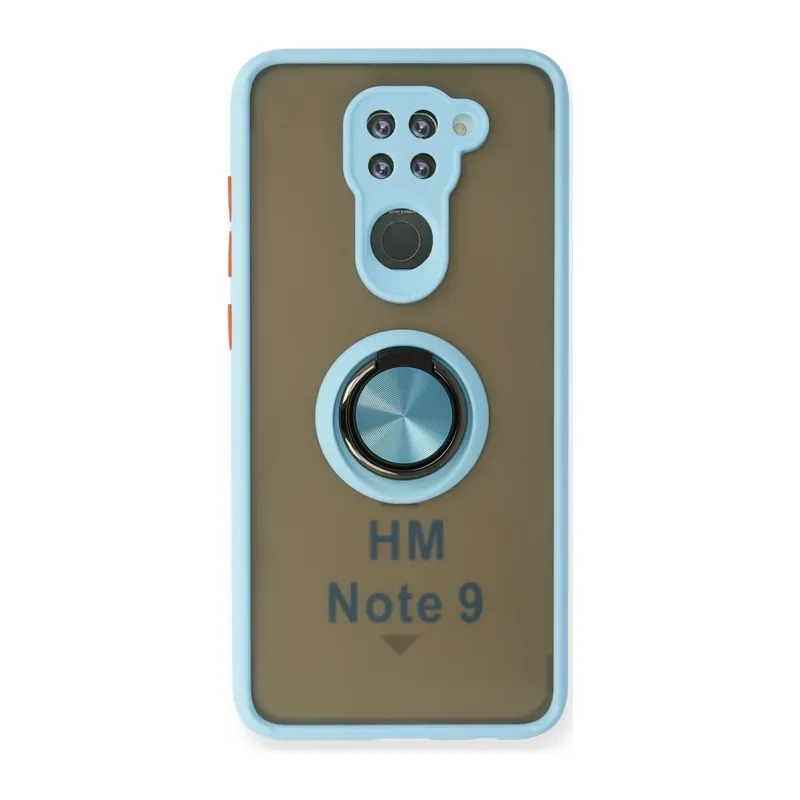 Redmi Note 9 Kılıf Montreal Yüzüklü Silikon Kapak - Buz Mavi