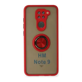 Redmi Note 9 Kılıf Montreal Yüzüklü Silikon Kapak - Kırmızı
